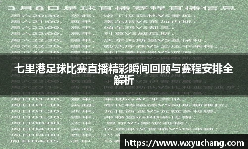 七里港足球比赛直播精彩瞬间回顾与赛程安排全解析